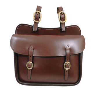Tanami leather Q1 large square saddle bag - brass