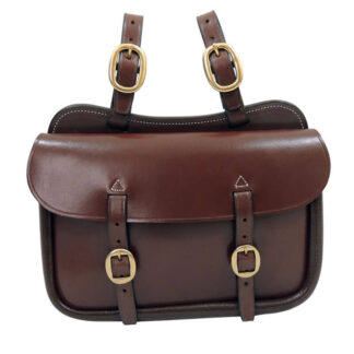 Tanami leather Q1 small square saddle bag - brass