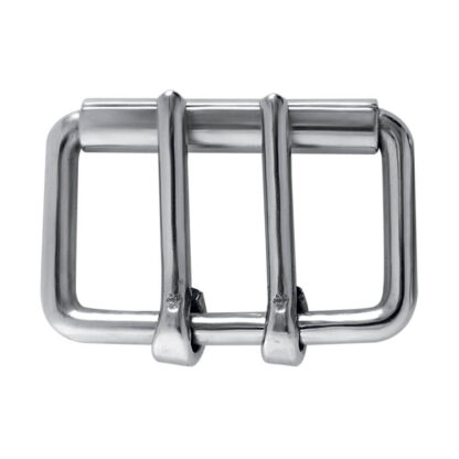 Double tongue harness / stirrup leather buckles - Stainless steel