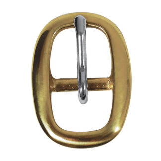 Oval Swage Buckle Deep Drop - Brass with stainless steel tongue