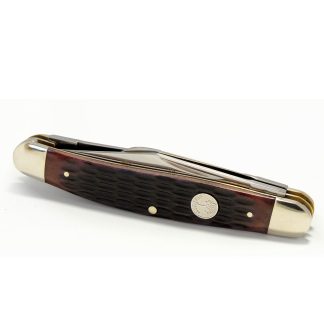 Boker brown handle 3 blade stock knife - closed