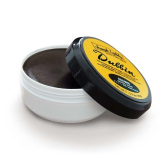 Joseph Lyddy Dubbin, Brown, New 105g plastic packaging. Lid open.
