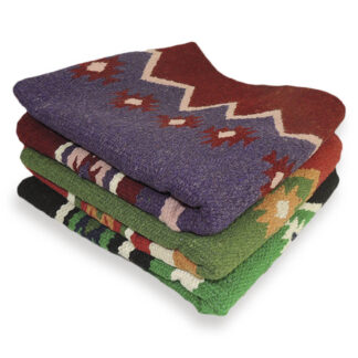 3 Navajo heavy wool saddle blankets - folded