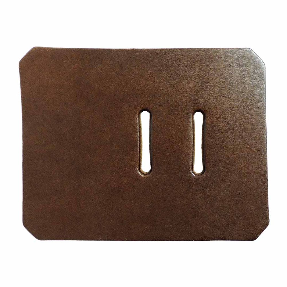 Leather Horse Rug fitting - bevelled rectangle with 2 slots