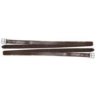 Lined Bronc Stirrup Straps - Brown - flat