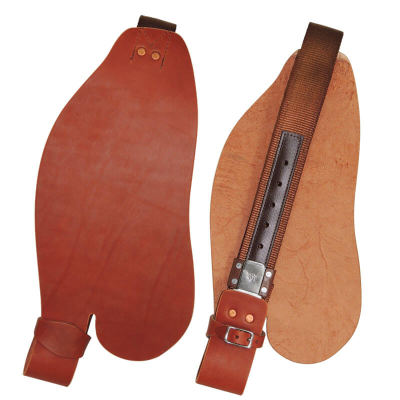 CHALLENGER Western Saddle Fenders - Dark Tan Tooled Leather Replacement Fenders For Horse Saddles