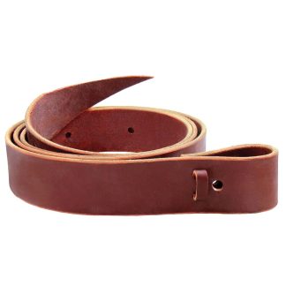 Latigo leather pull-up cinch tie strap with lace-up loop end
