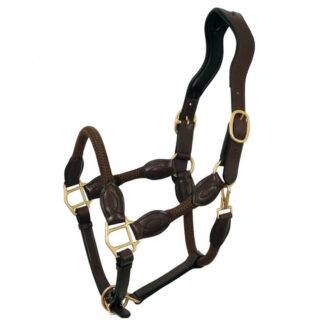 Tanami Leather/Rope Horse Halter - Brown