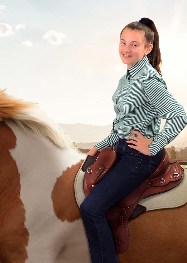 Tanami Junior Saddle with rider