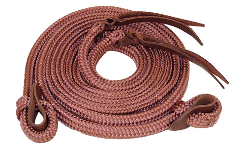 TS Pro series Aussie rope Campdraft Reins - Brown