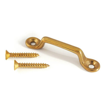 Breeching staple set - Solid brass, with screws