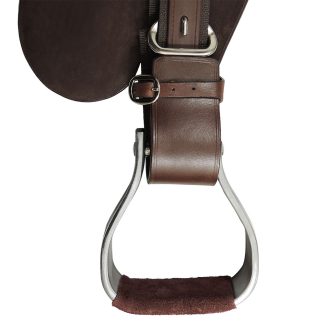 Tanami Adult Drafter Saddle - fender with quick adjuster and leather-covered oxbows