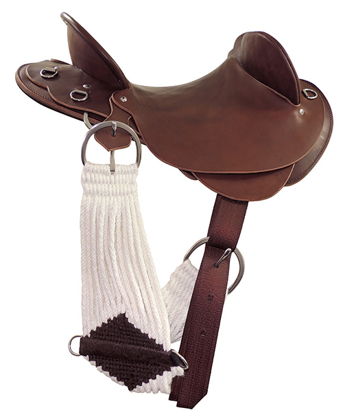 Example of girth holder in use on the off side of a saddle