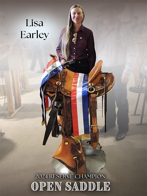 Lisa Earley with her saddle