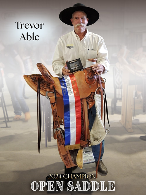 Trevor Able with his winning saddle