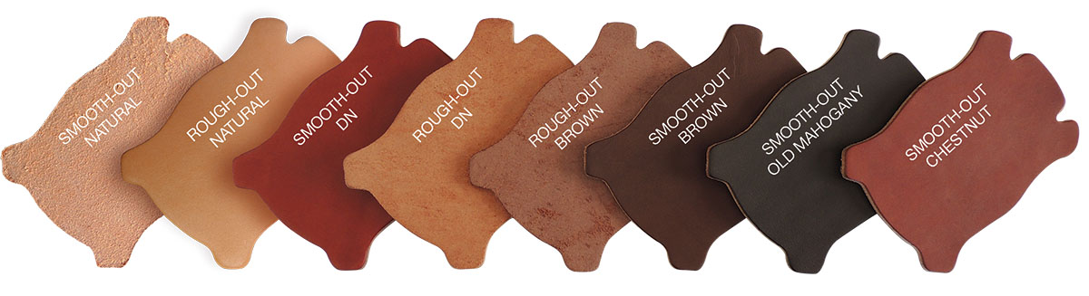 colour swatches of saddle leather