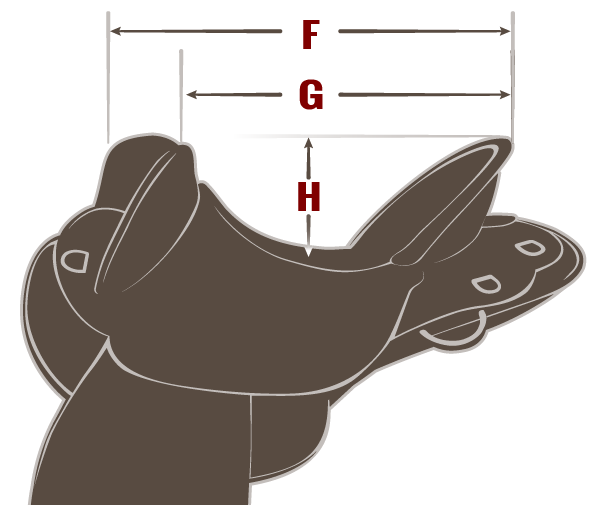 Saddle measurements side diagram