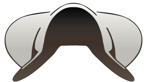 #3QH Saddle tree profile - front view