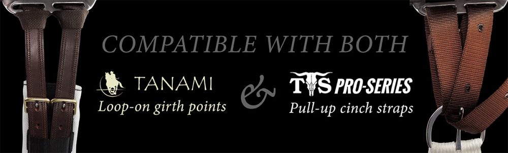 Compatible with both cinch straps and girth points