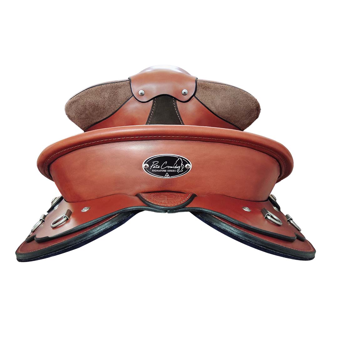 Pete Comiskey Signature series Junior Drafter Saddle - back view