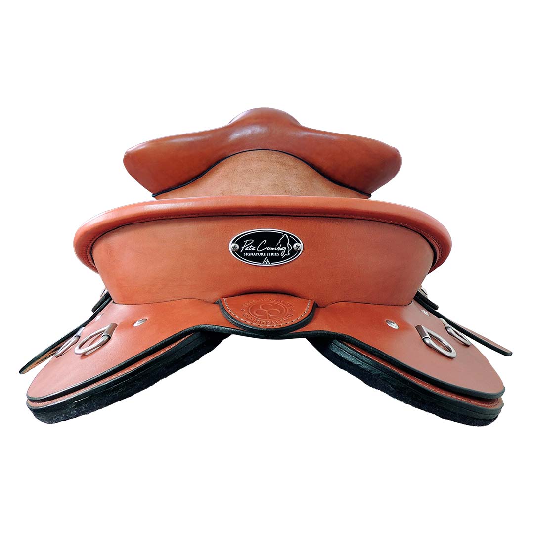 Pete Comiskey Signature series Westpoint Drafter work saddle - back view